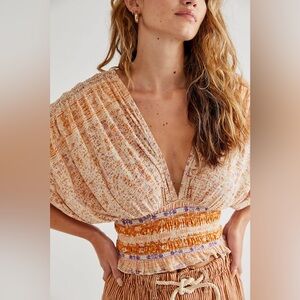 Free People Next Vacation Top in Ivory Combo